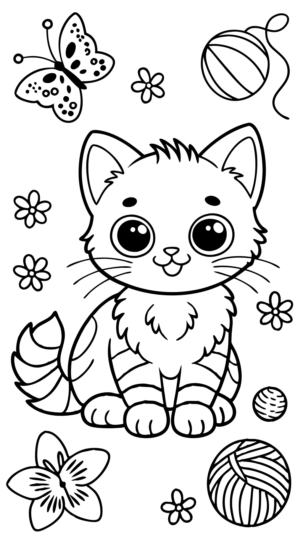 coloriages de minou mignons